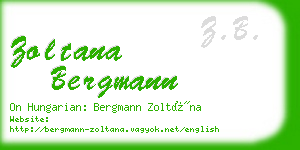 zoltana bergmann business card